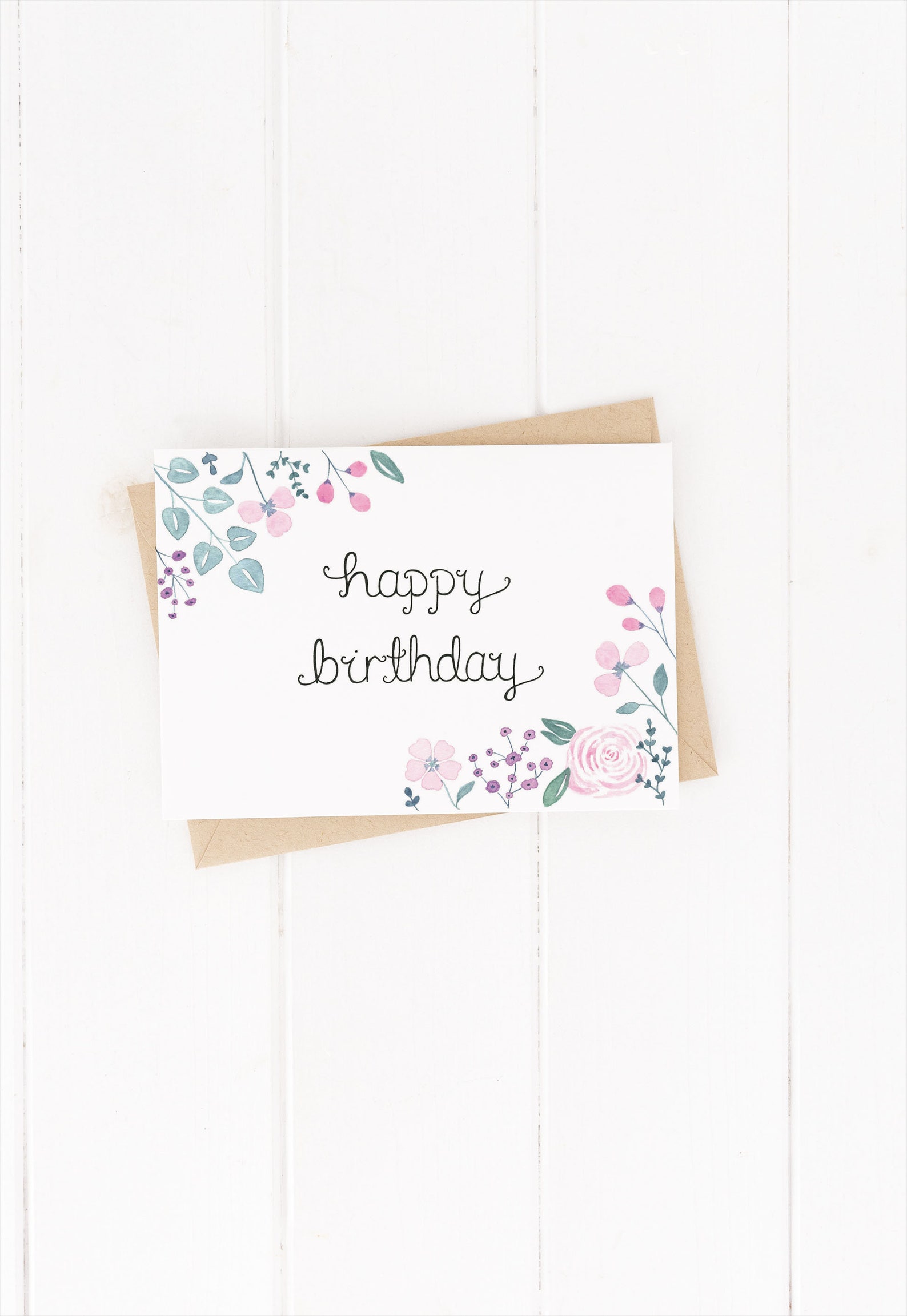 Happy Birthday Card Floral Birthday Cards Treasured Creativity Flowers