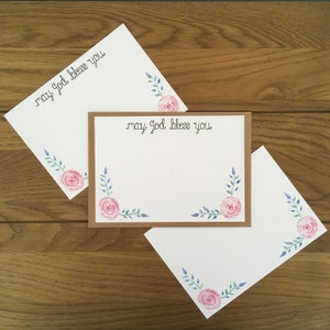 May God Bless You Grußkarte - 10er-Pack - Floral - Aquarell - Christliche Geschenke - Briefpapier - Grußkarte - Postkarte - Christliche Karten