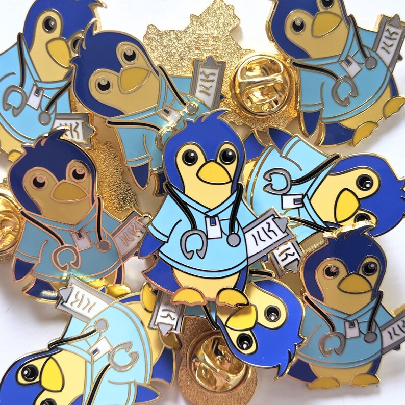 Enamel Pin Doctor Nurse Penguin in Cute Scrubs With Etsy