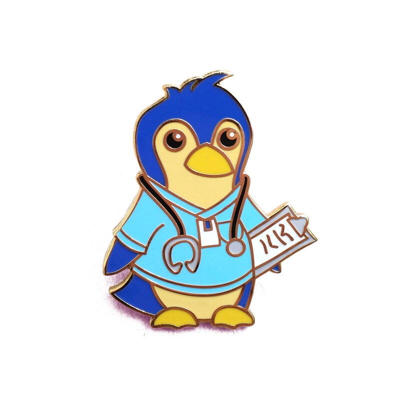 Enamel Pin Doctor Nurse Penguin in Cute Scrubs With Etsy