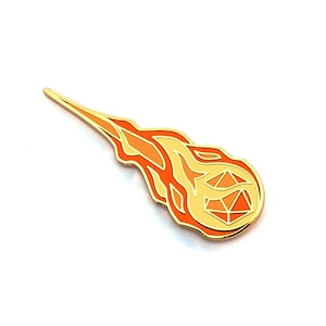 D20 Fireball - Fire Mage - RPG Dragon Breath - Hard Enamel Pin