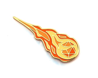 D20 Fireball - Fire Mage - RPG Dragon Breath - Hard Enamel Pin