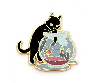 Fishbowl Cat - Hard Enamel Pin