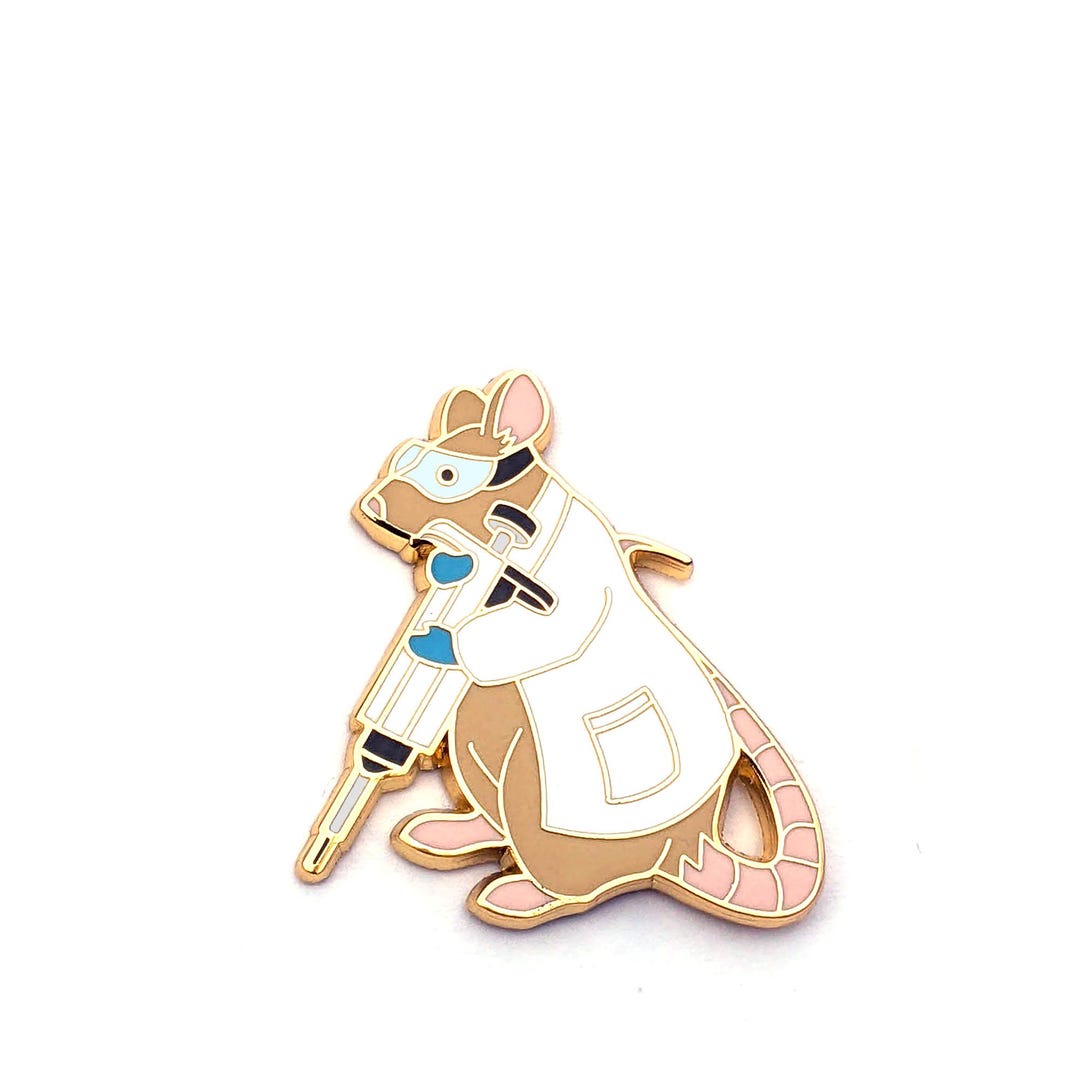 Pipette Lab Rat Hard Enamel Pin - Scientist - Etsy