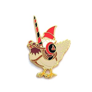 Gnome Knight Riding a Chicken - Hard Enamel Pin