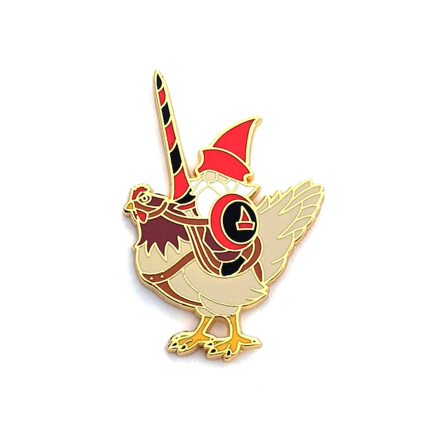 Gnome Knight Riding a Chicken - Hard Enamel Pin