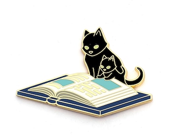 Book Cat - Reading to Kittens - Hard Enamel Pin