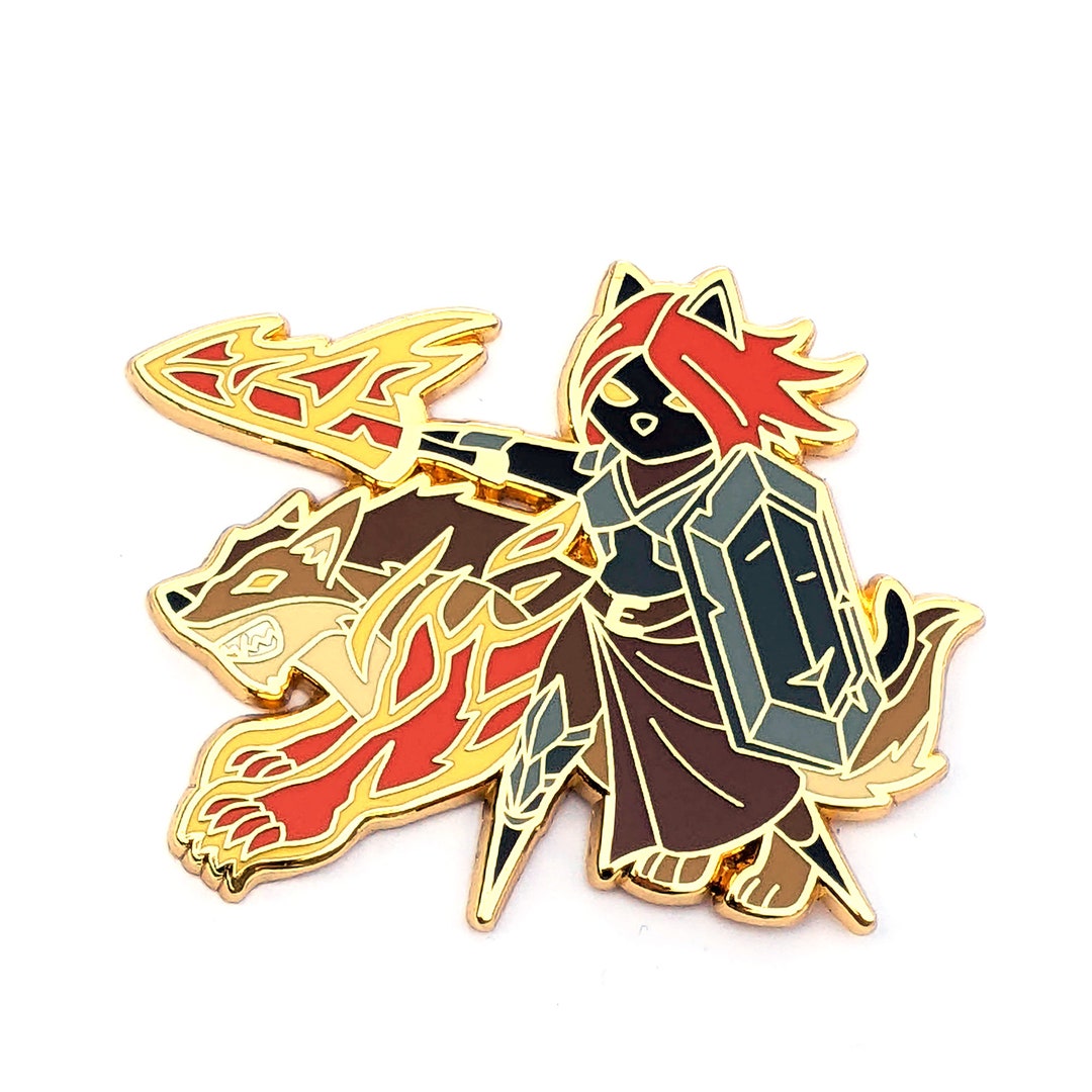 Elemental Rune Knight Class - Fire Wolf RPG Black Cat S4 - Hard Enamel ...
