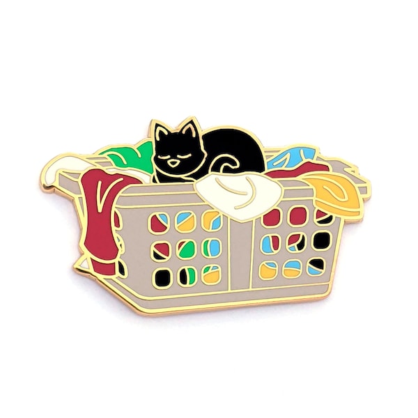 Laundry Basket Cat - Hard Enamel Pin