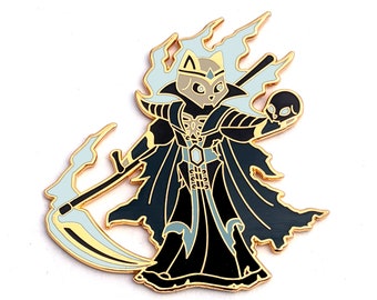 Ancient Lich Cat (Blue Flame) - RPG Black Cat S2 - Necromancer - Hard Enamel Pin