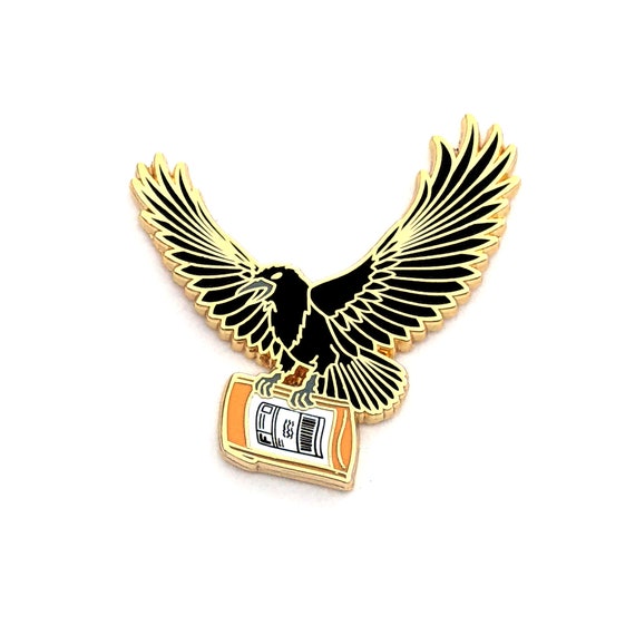 Bubble Mailer Delivery Raven - Hard Enamel Pin