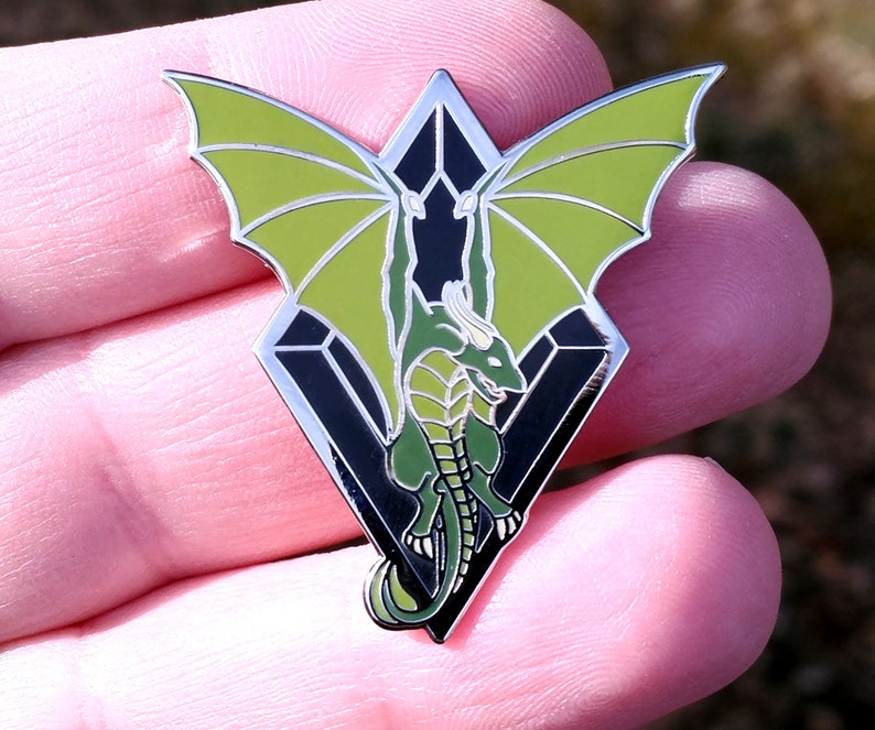 Flying Dragon Hard Enamel Pin Wyvern Pin Fantasy Pin Dragon Etsy