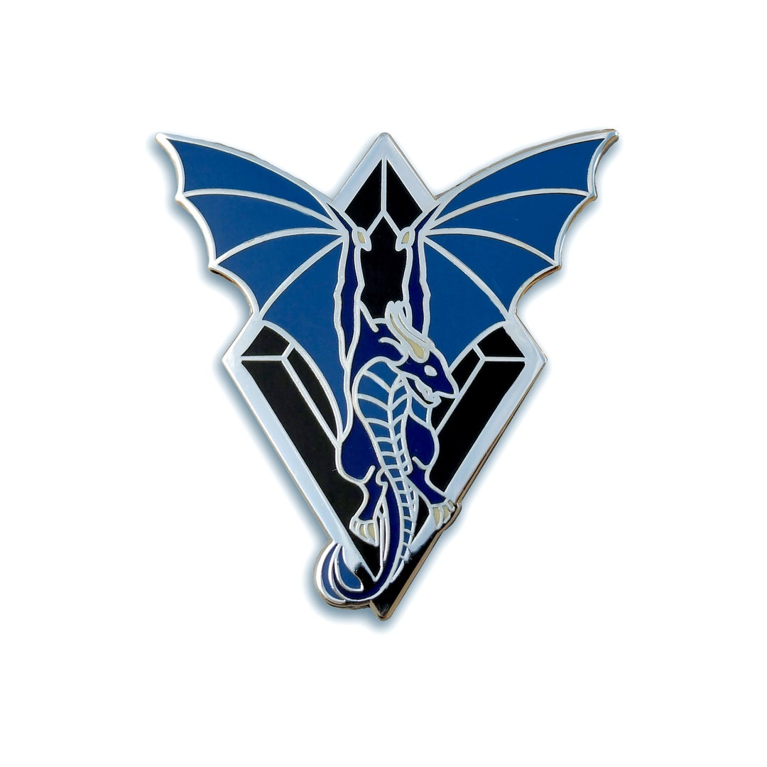 Flying Dragon Hard Enamel Pin, Wyvern Pin, Fantasy Pin, Dragon Jewelry, Dragon Wings Etsy