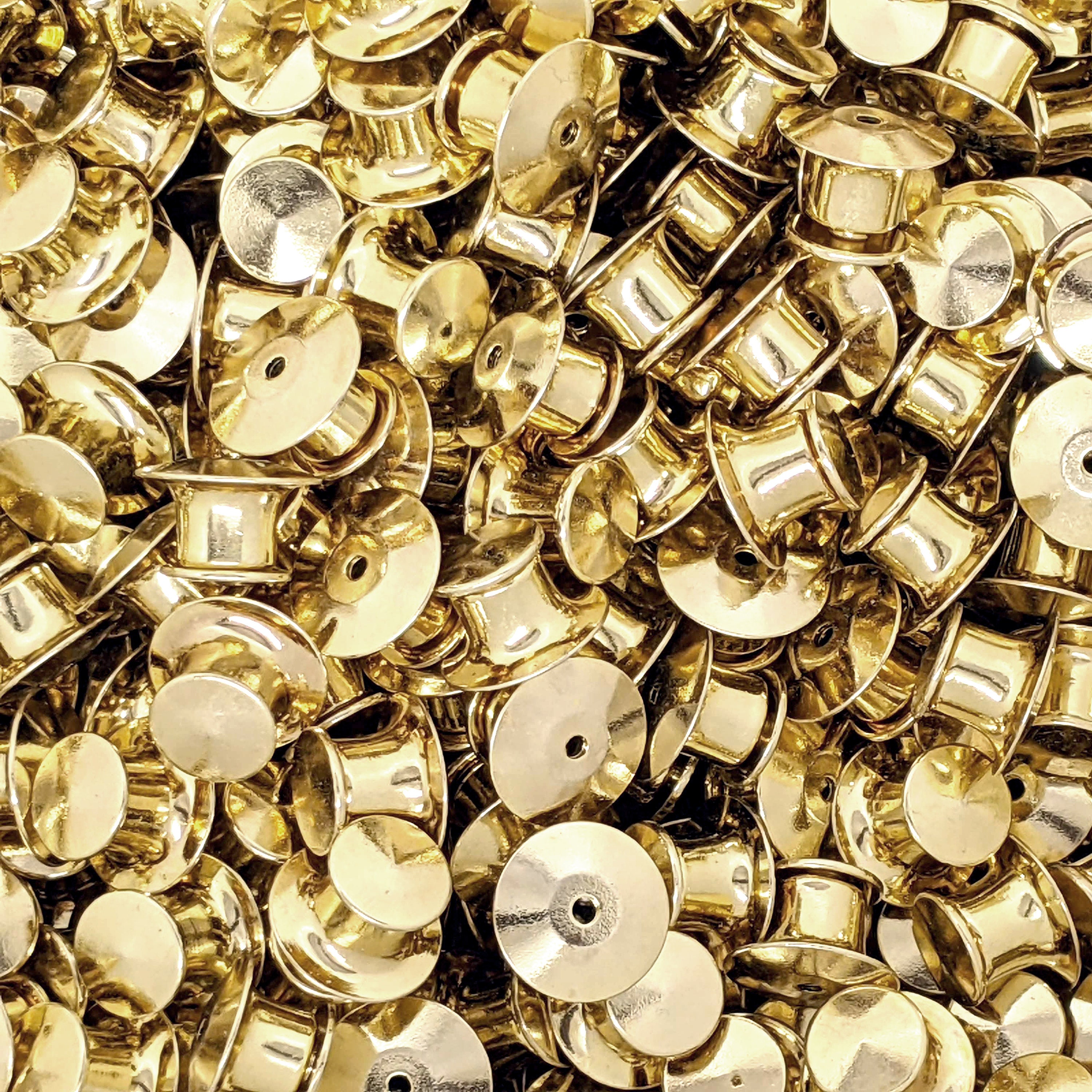 Locking Backs for Enamel Pins Silver or Gold Pin Back Backing Pin Collector Lock  Pin 