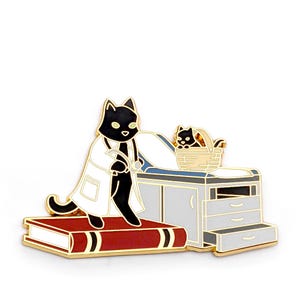Doctor Cat Hard Enamel Pin - Medicine Cat Pin - Medicine Pin