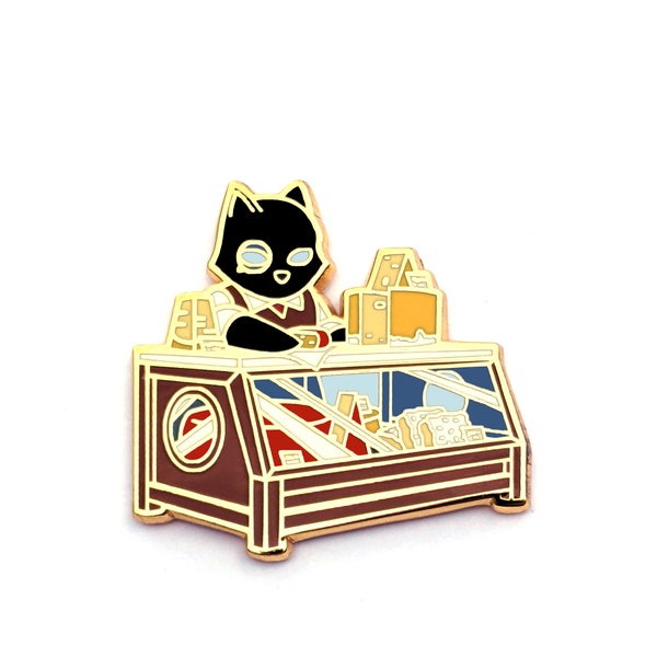 Cheese Vendor NPC - RPG Black Cat S4- Hard Enamel Pin