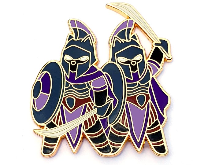 Gemini Zodiac - Twin Gladiators - RPG Black Cat S4 - Hard Enamel Pin