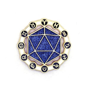 Roue d'astrologie du zodiaque - Signes d'étoile scintillants - RPG Black Cat S4 Zodiac - Broche en émail dur