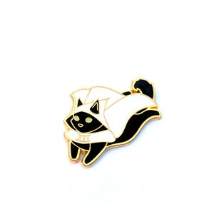 Cat of the Tower- Hard Enamel Pin - Jumping Falling Cat