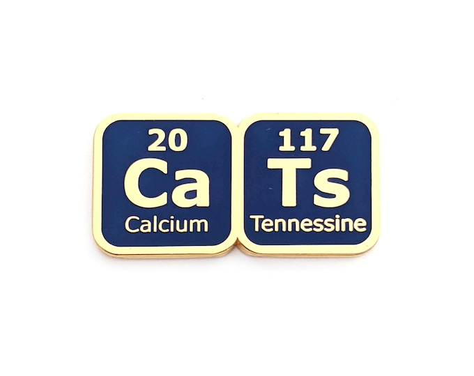 Ca TS Elements Hard Enamel Pin - Scientist Cat Pin - Enamel Pin Cats
