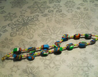 Bracelet double strand trendy, original, colorful (multicolor)
