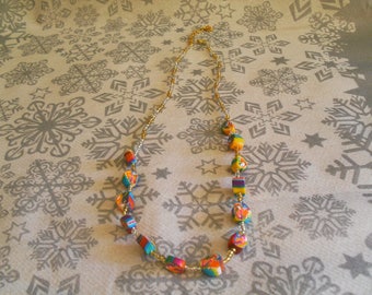 trendy, original necklace, colorful (multicolor)