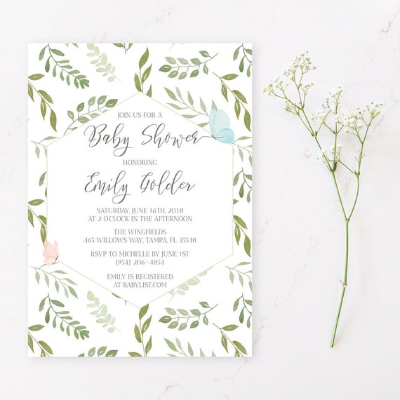 enchanted forest baby shower invitations