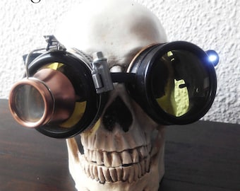 Yellow sunglasses cyberpunk steampunk - spikey sunglasses - eyeglasses cyberpunk chrome sunglasses with Magnifier Steamretro