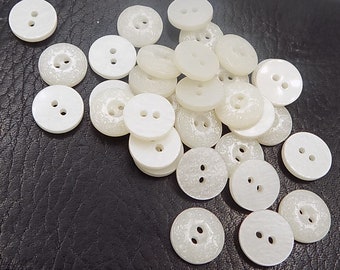 15 Clothing buttons, lingerie buttons, mother-of-pearl buttons, flat form, haberdashery supplies, lingerie supplies, clothing supply