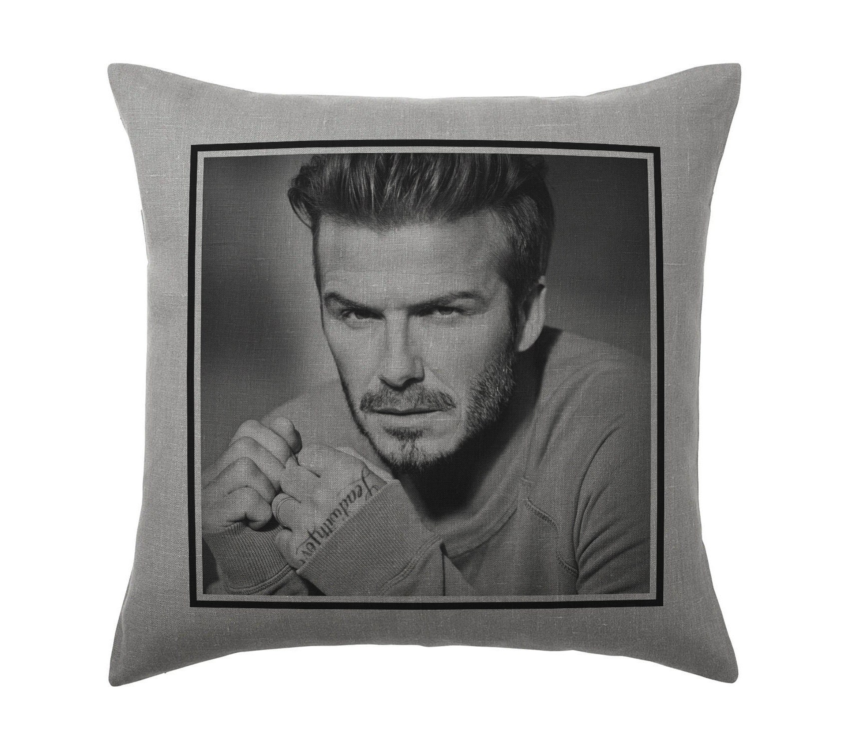 David Beckham Pillow Cushion 16x16in Grey Etsy