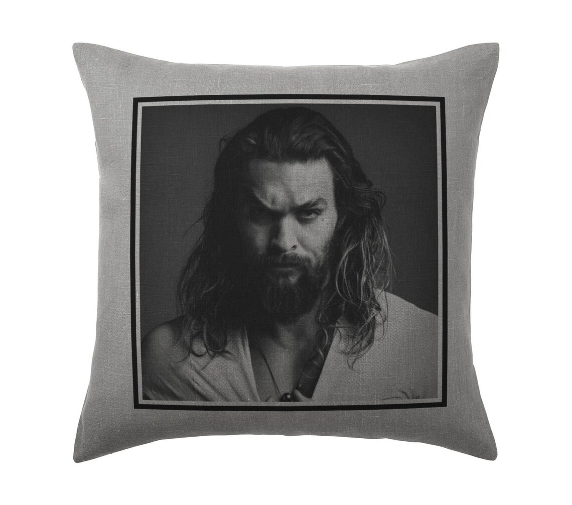 Jason Momoa Pillow Cushion 16x16in Grey Etsy