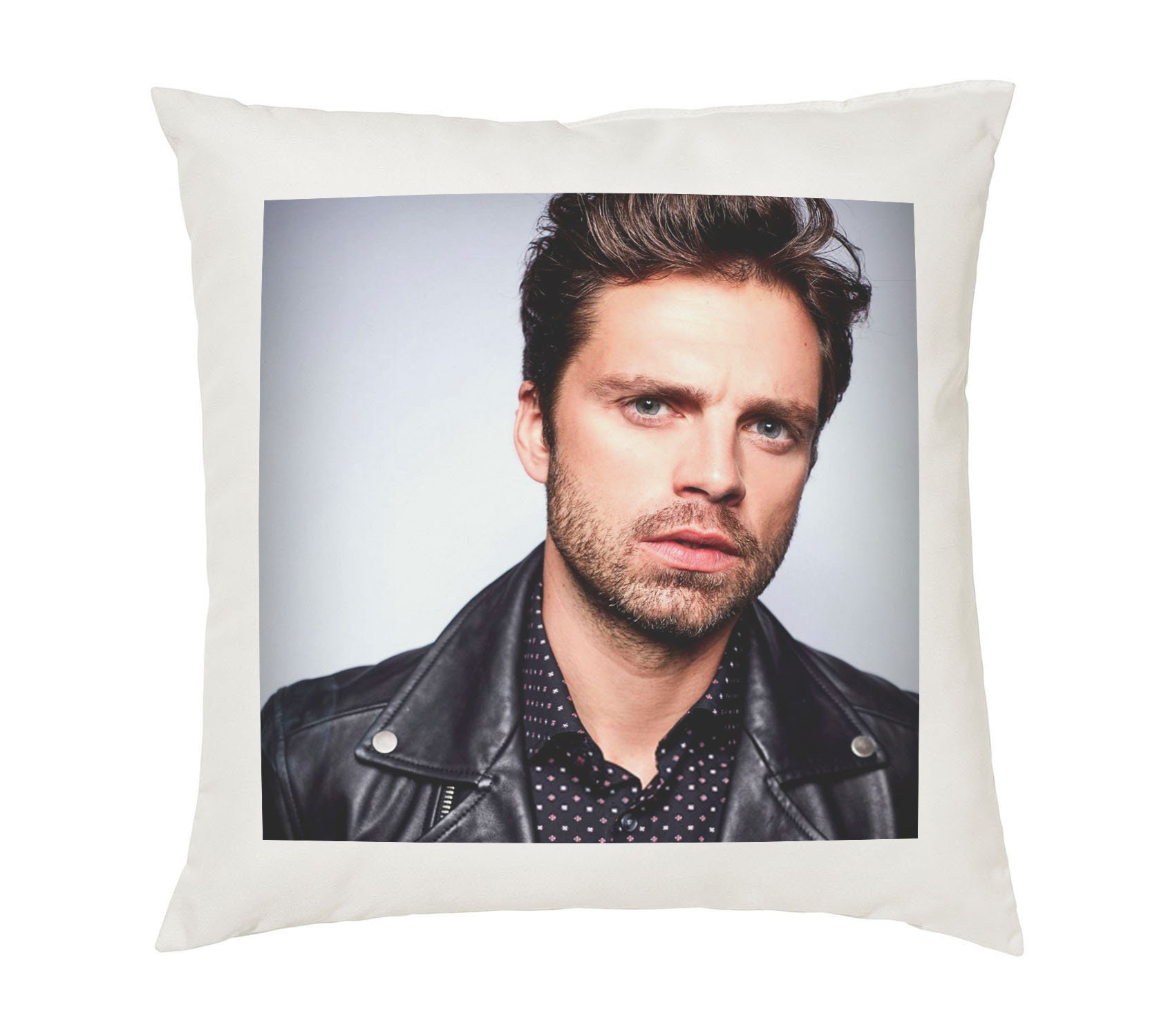 Sebastian Stan Pillow Cushion 16x16in Sebastian Stan Pillow Cushion 16x16in