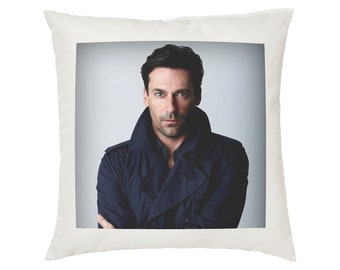 Jon Hamm Pillow Cushion - 16x16in - White