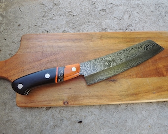 Custom Damascus Santoku Knife