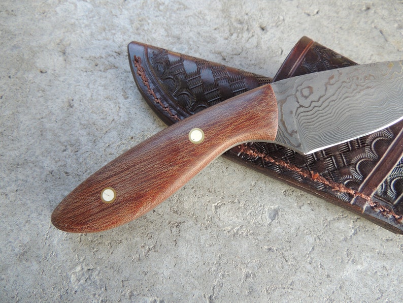 Custom Damascus Hunting Knife image 3