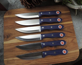 Custom Clemson  Steak Knife Set