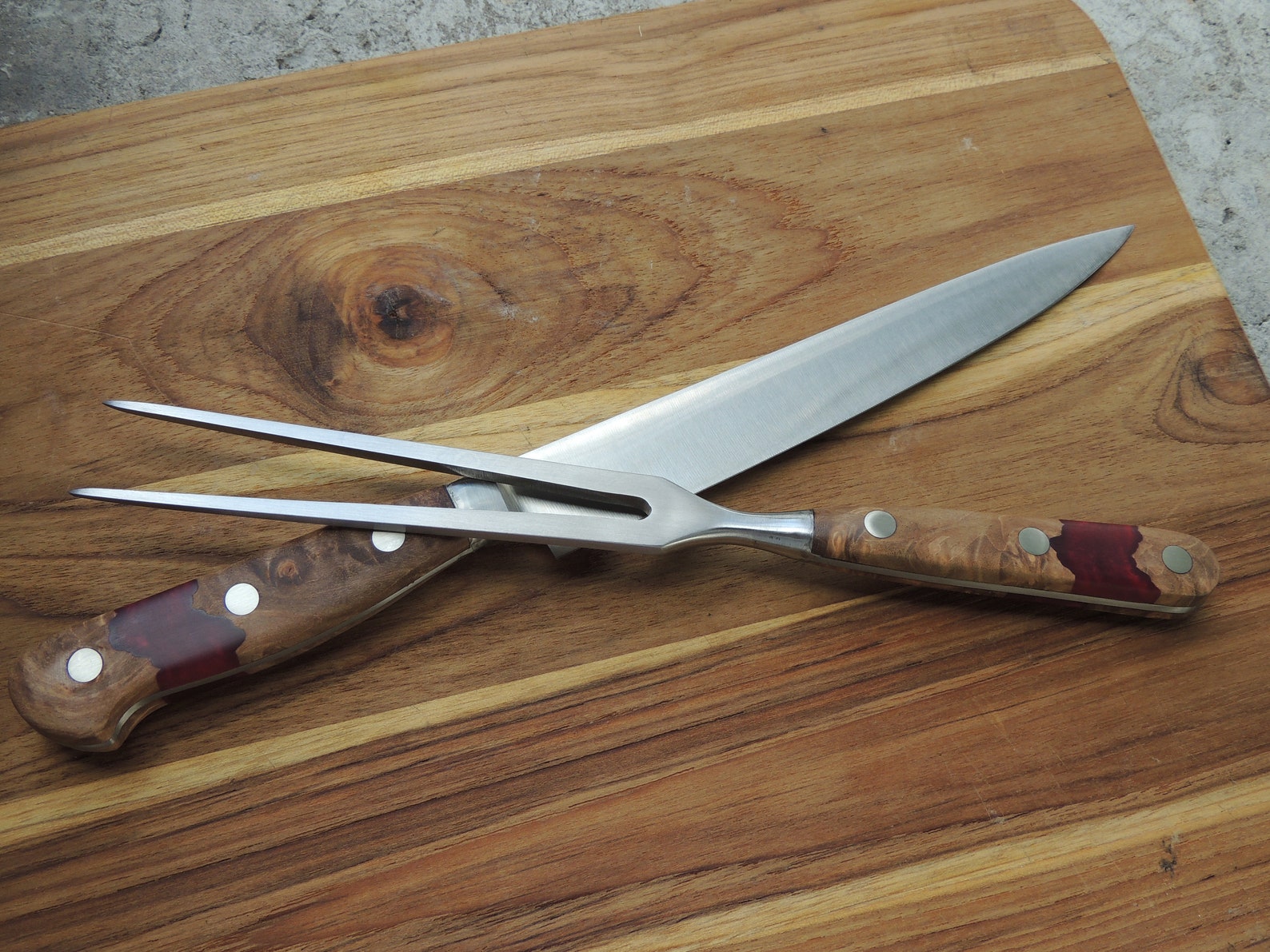 Stainless Steel Carving Set Etsy