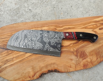 Custom Damascus Cleaver