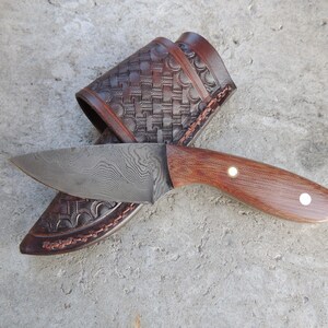 Custom Damascus Hunting Knife image 1