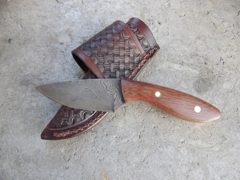 Custom Damascus Hunting Knife image 1