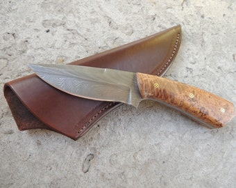 Custom Damascus Hunting Knife