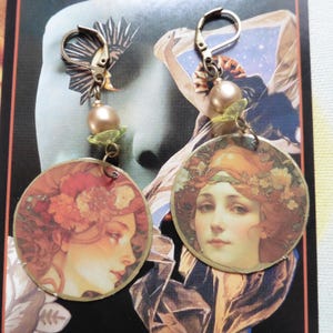 Boucles d'oreilles fantaisie argentés en verre