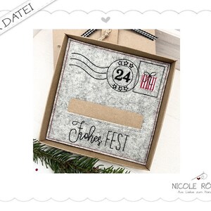 Embroidery file ITH set of 2 Christmas mail for the frame 18x13 for gift boxes, cards, vouchers, Christmas... image 5