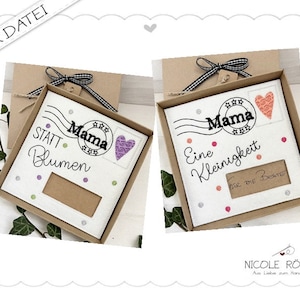 Juego de 2 archivos de bordado ITH Día de la Madre para el marco de 18x13 para cajas de regalo, tarjetas, vales, sorpresas...