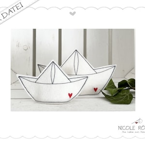 Embroidery file ITH paper boat, boat, paper ship for the 18x13 frame, set of 2, pretty for decorating, giving away, etc.