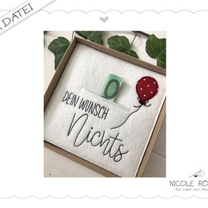 File di ricamo ITH Your Wish Nothing con palloncino 18x13 per confezioni regalo, cartoline, buoni, congratulazioni....