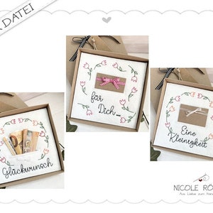 Borduurbestand ITH set van 3 tulpenregen voor jou, gefeliciteerd, iets voor het frame 18x13 voor kaarten, voucher, gefeliciteerd....