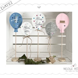 Embroidery file ITH balloon set of 9 for the frame 10x10 and 13x18 as decoration, as a souvenir, for a birthday and also individually for embroidery!