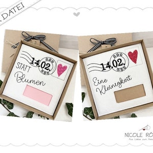 Embroidery file ITH set of 2 Valentine&#39;s Day post for the frame 18x13 for gift boxes, cards, vouchers, Valentine&#39;s Day...