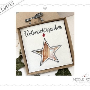 Stickdatei ITH Weihnachtszauber 18x13cm für Geschenkboxen, Karten, Gutschein, Geldgeschenk... Weihnachten